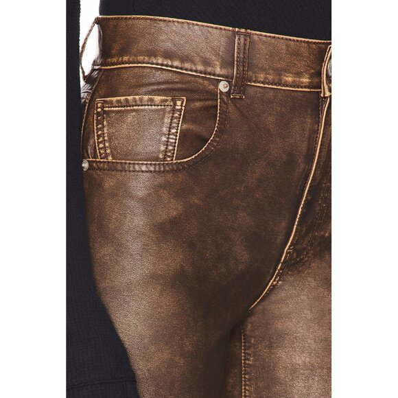 NWT Free People high rise, wide barrel distressed vegan leather pant, 27 - Picture 6 of 16